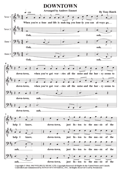 Downtown (arr. Andrew Emmet)