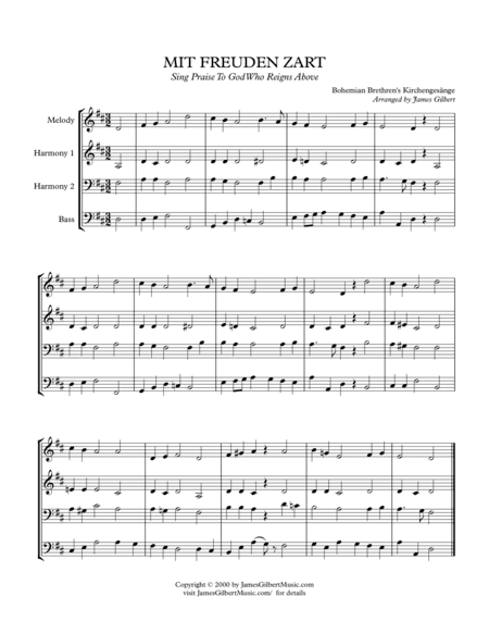 MIT FREUDEN ZART (arr. James Gilbert)