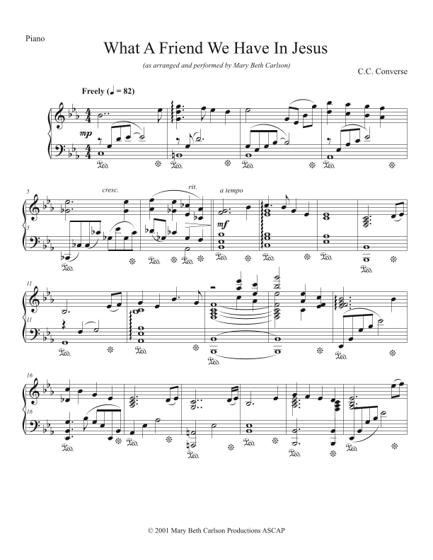 What a Friend We Have in Jesus (arr. Mary Beth Carlson)