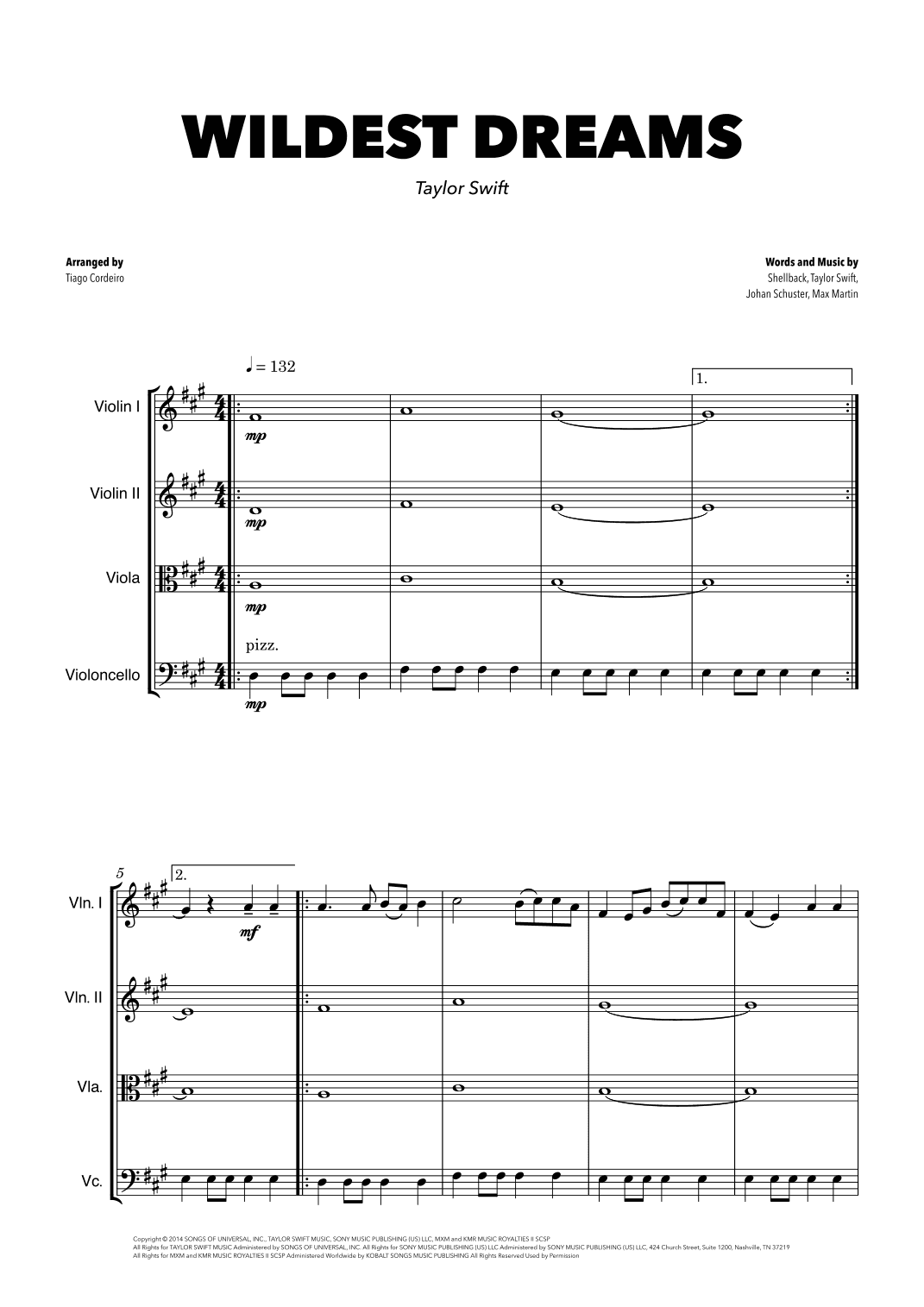 Wildest Dreams (arr. Tiago Cordeiro)