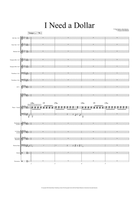 I Need A Dollar (arr. Daryl McKenzie)