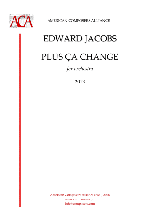 [Jacobs] Plus Ça Change