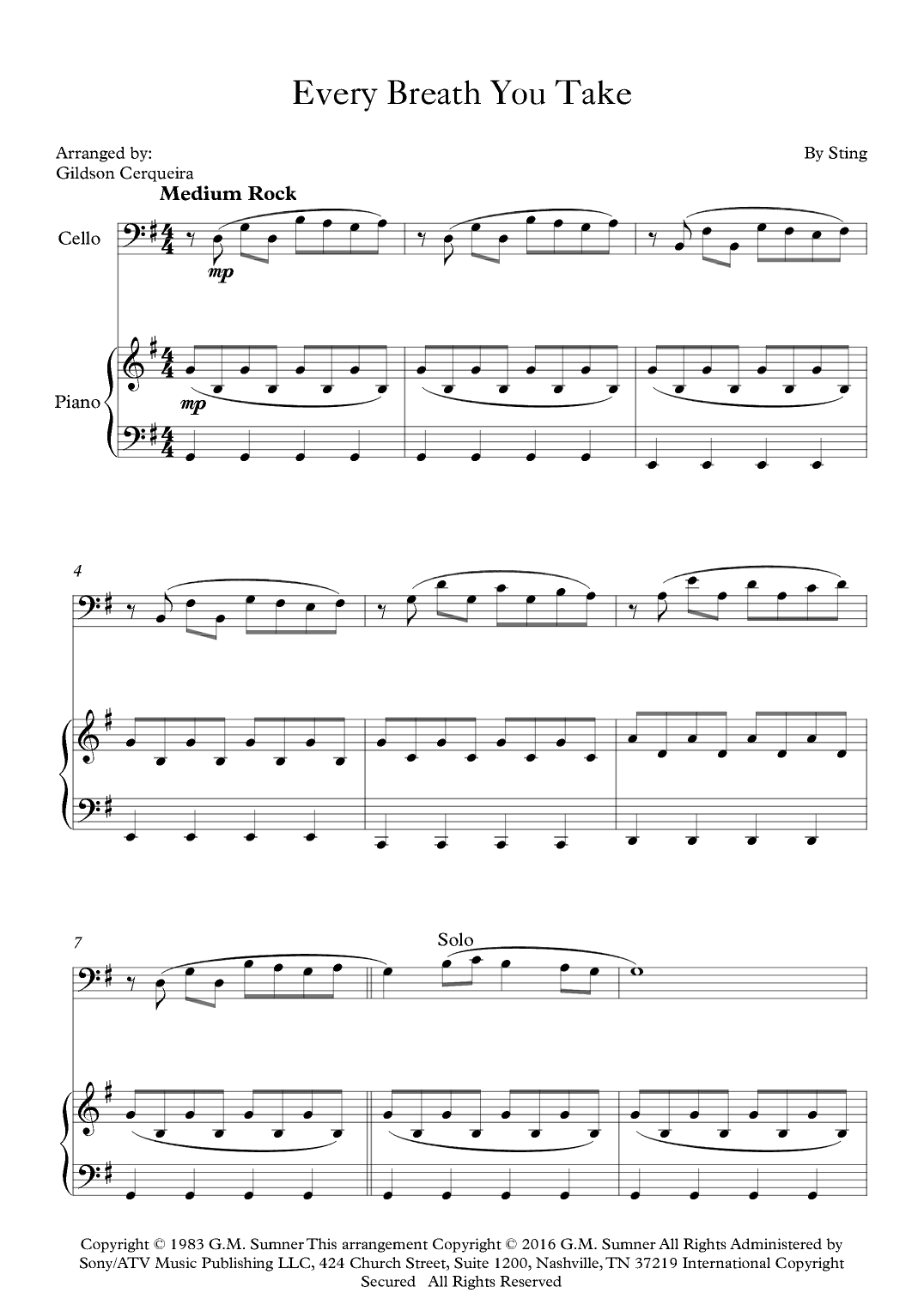 Every Breath You Take (arr. Gildson Cerqueira)
