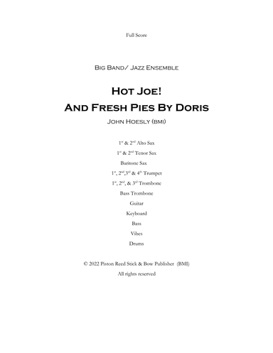 Hot Joe! And Fresh Pies By Doris- for big band/jazz ensemble