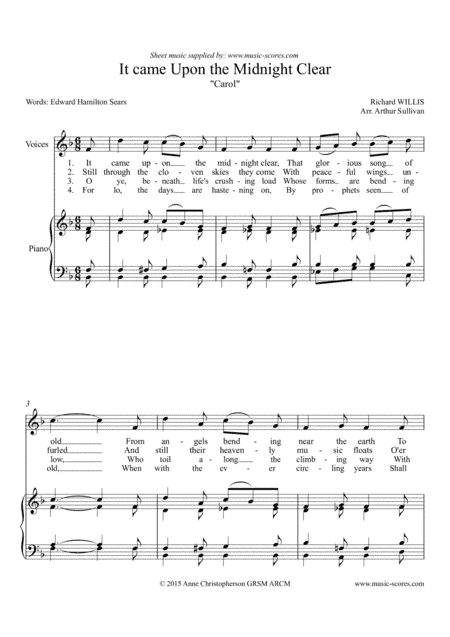 It Came Upon the Midnight Clear - Version 1 - Voice and Piano (arr. Sullivan)
