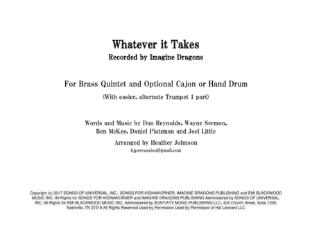 Whatever It Takes (arr. Heather Johnson)
