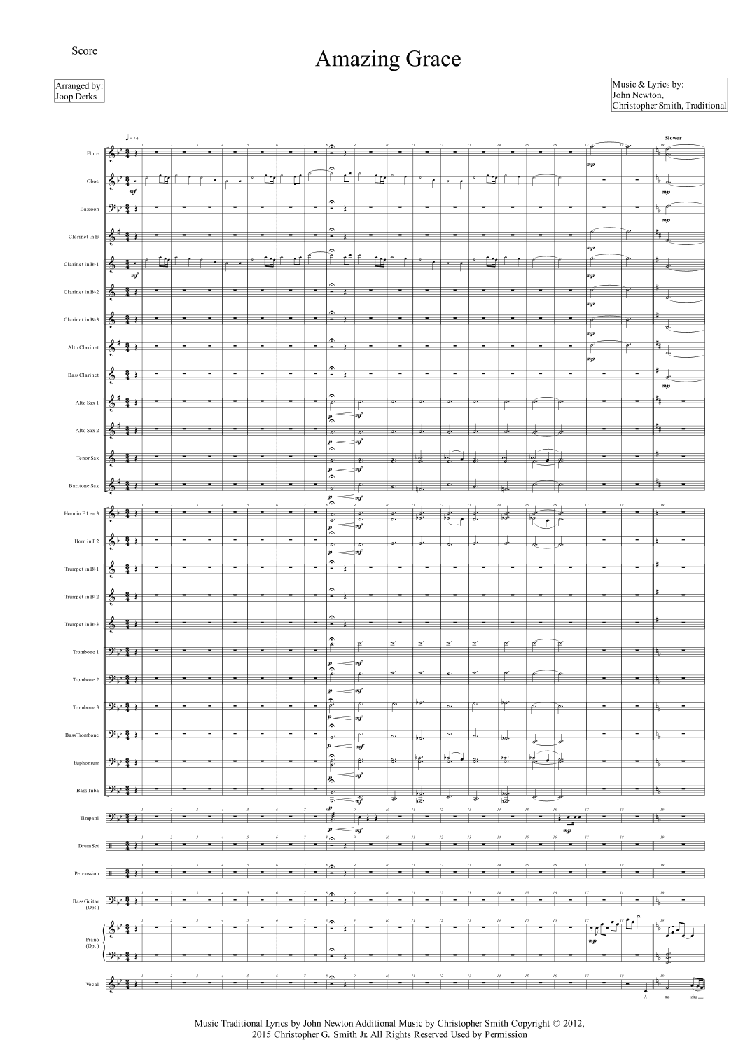 Amazing Grace (arr. Joop Derks)