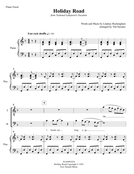 Holiday Road (arr. Tim Sarsany)