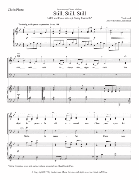 Still, Still, Still--SATB octavo (arr. Lyndell Leatherman)