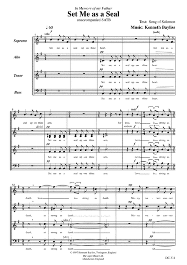 Set me as a Seal for SATB choir
