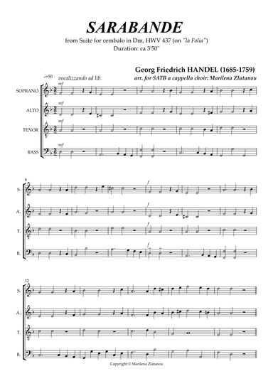 SARABANDE, on la folia (arr. Marilena Zlatanou)