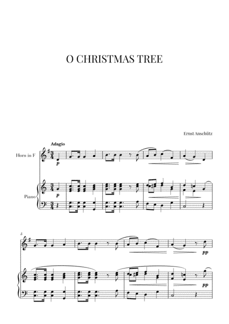 O Christmas Tree for French Horn and Piano (arr. Cadenza Editions)