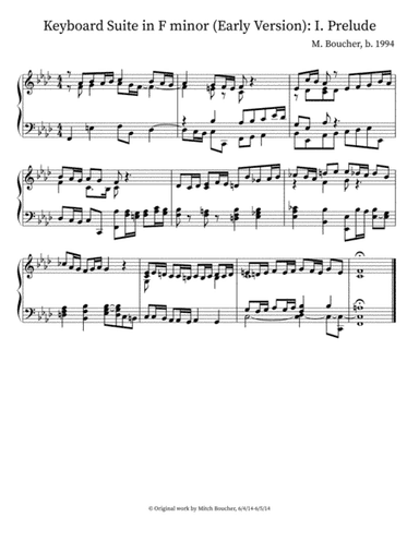 Keyboard Suite in F Minor (Early Version) I. Prelude