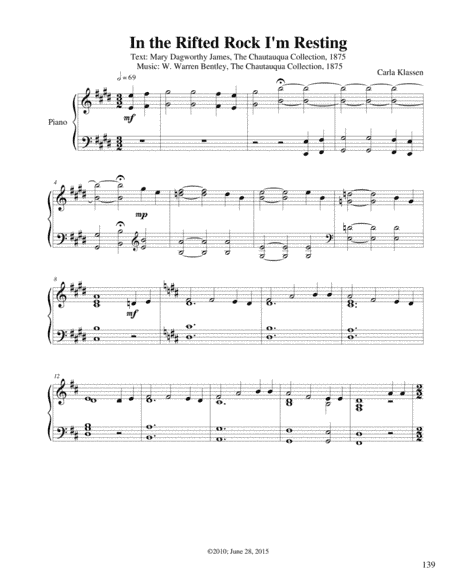 In The Rifted Rock I'm Resting (arr. Carla Klassen)