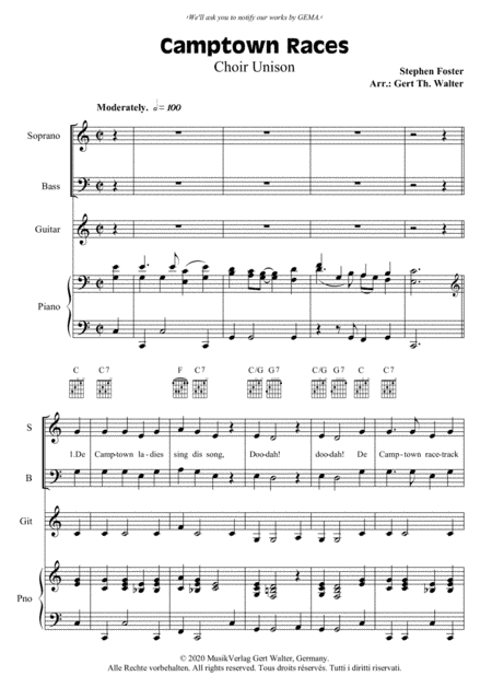 Camptown Races (arr. Gert Th. Walter)