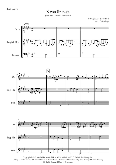 Never Enough (arr. Ottirb Sage)