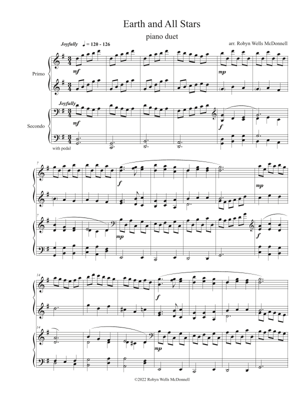 Earth and All Stars (arr. Robyn Wells McDonnell)