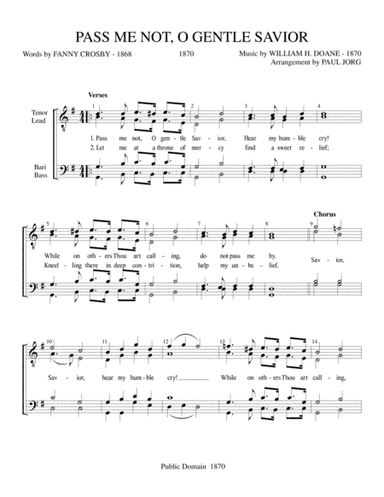 PASS ME NOT, O GENTLE SAVIOR (arr. Paul A. Jorg)