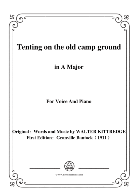 Bantock-Folksong,Tenting on the old camp ground,in A Major,for Voice and Piano (arr. MSM)
