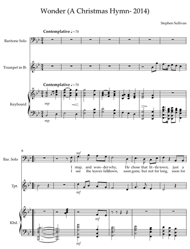 Wonder- a Christmas Hymn (2014/2022)