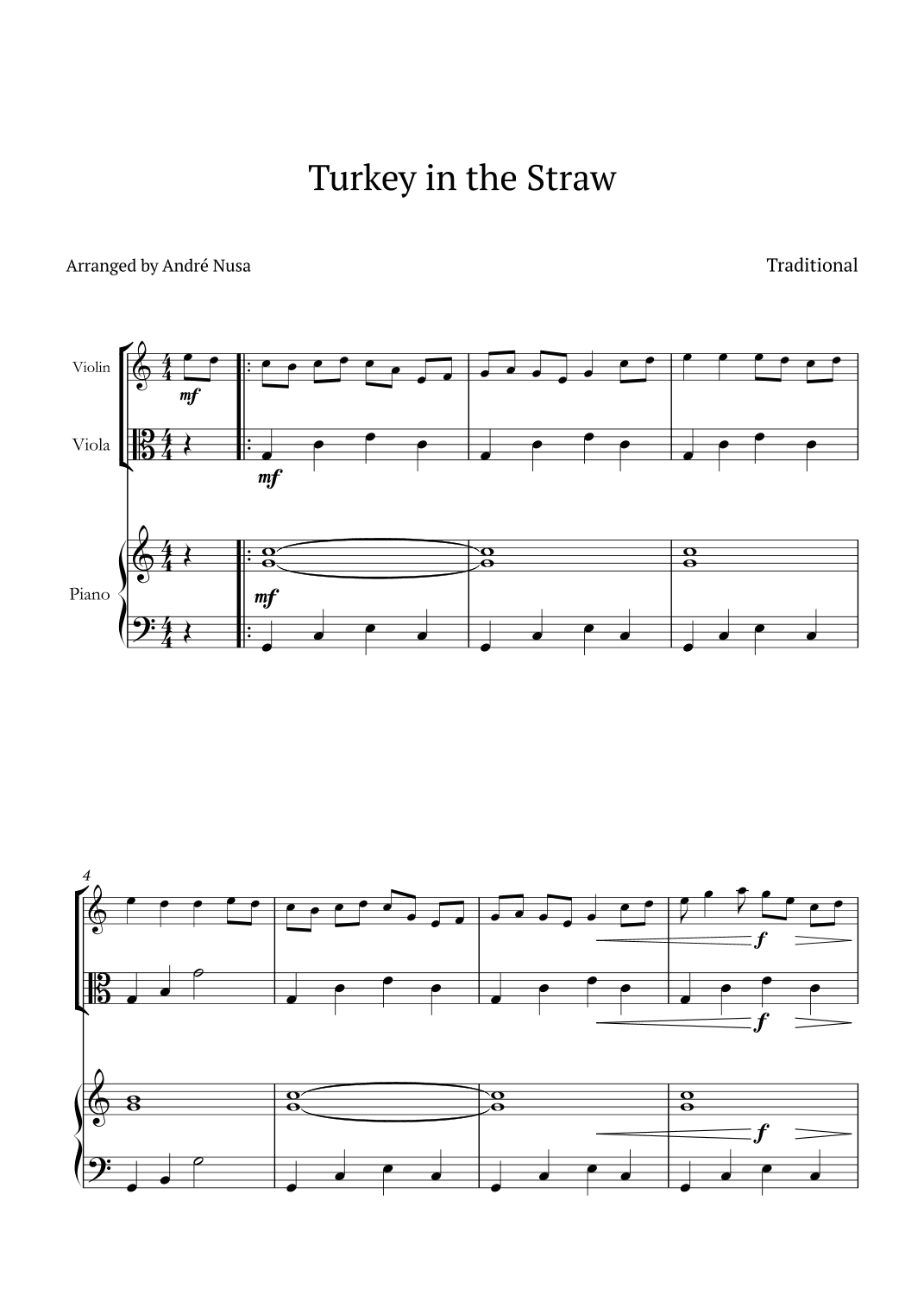 Turkey in the Straw (arr. André Nusa)