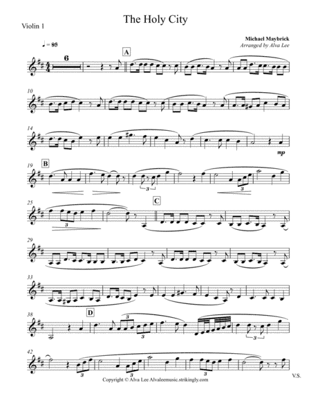 The Holy City - violin (arr. Alva J. Lee)