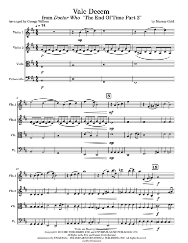 Vale Decem (arr. George Willson)