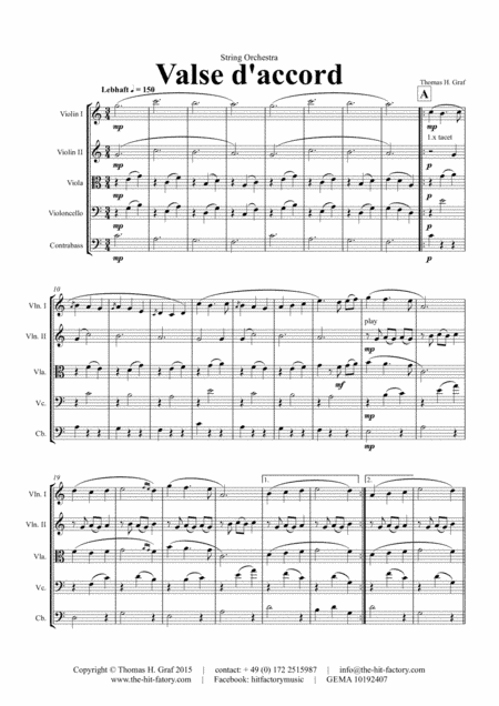 Valse daccord - romantic valse - String Orchestra