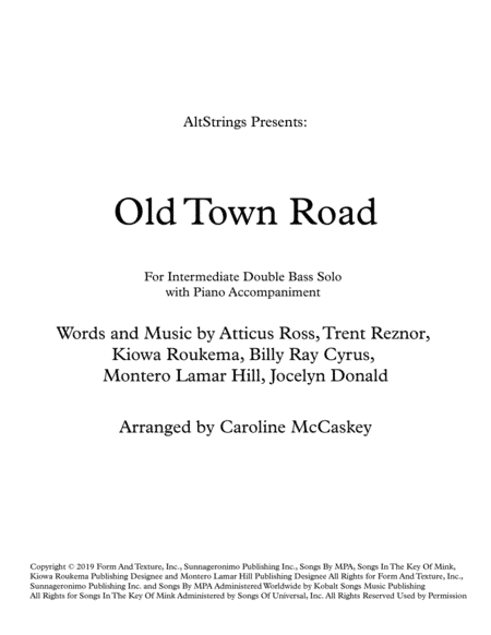 Old Town Road (remix) (arr. Caroline McCaskey)
