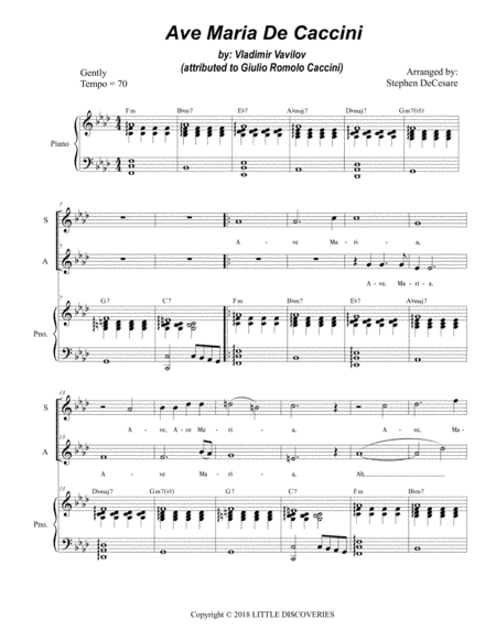 Ave Maria De Caccini (arr. Stephen DeCesare)