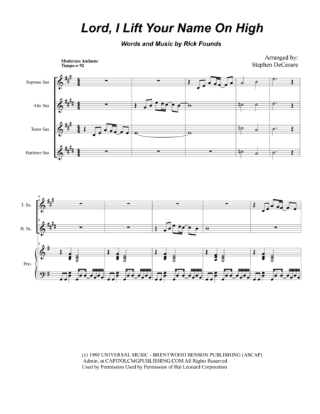 Lord, I Lift Your Name On High (arr. Stephen DeCesare)
