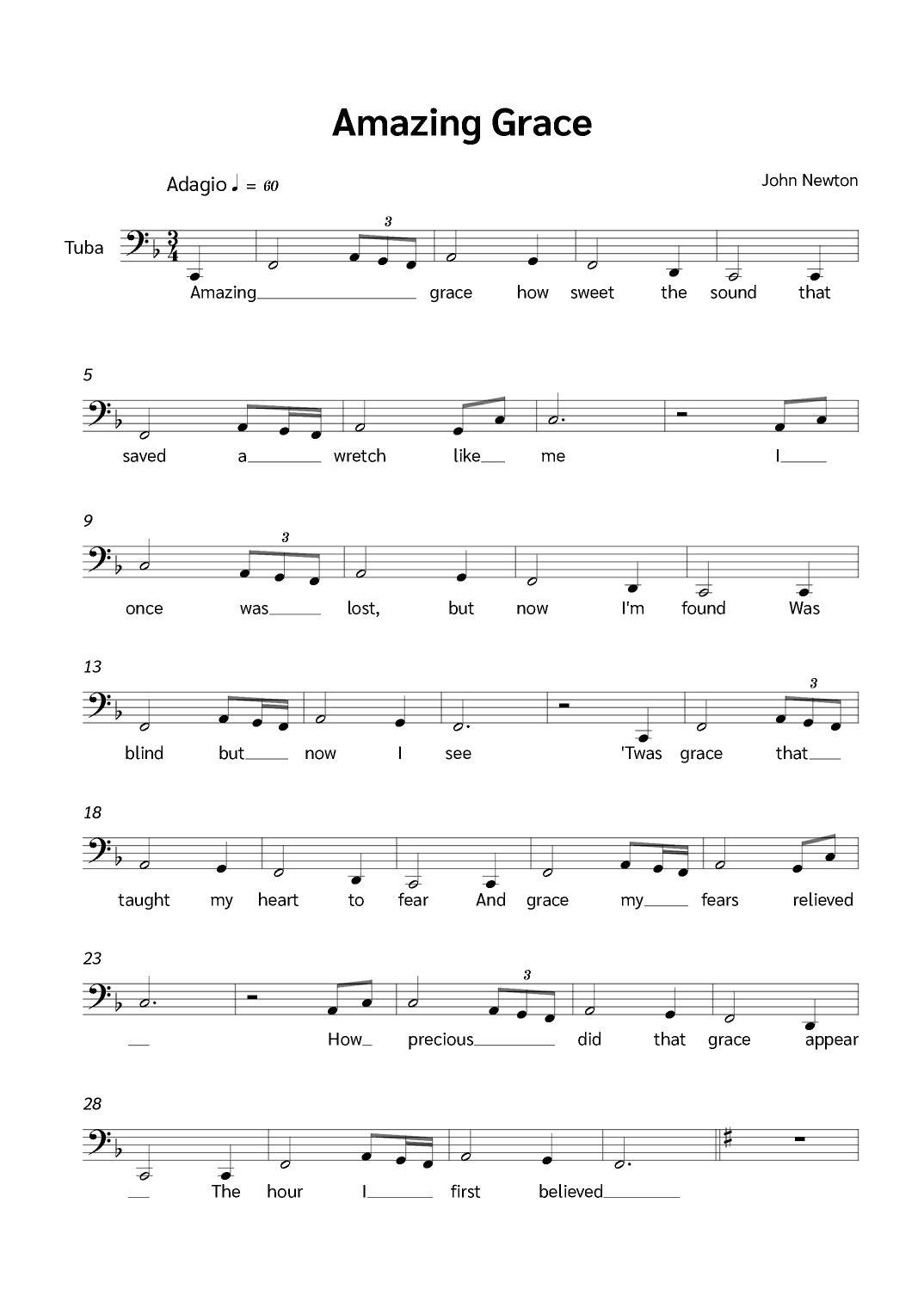 Amazing Grace (arr. Jackson Spindler)