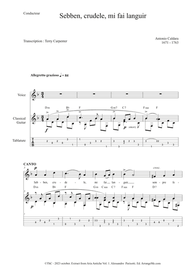 sebben, crudele, mi fai languir ( Extract from Aria Antiche Vol. 1 ) (arr. Terry Carpenter)