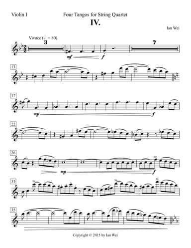Four Tangos for String Quartet - IV