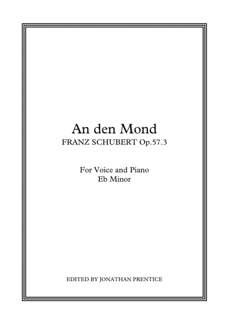 An den Mond - Schubert Op.57 (Eb Minor) (arr. Jonathan Prentice)