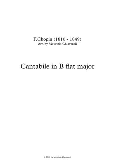 Cantabile in B flat major (arr. Maurizio Chiavaroli)