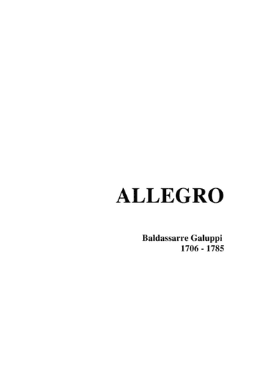 ALLEGRO - Baldassarre Galuppi (1706 - 1785) (arr. Marcello Meneguzzo)