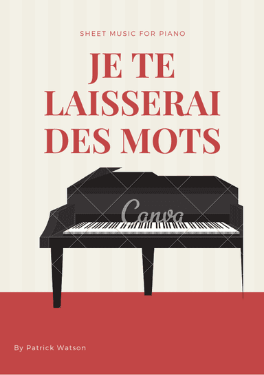 Je Te Laisserai Des Mots (arr. Idalmo Santos)