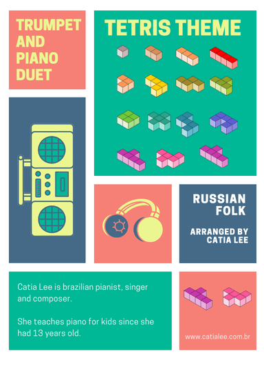 Tetris Theme for Trumpet and Piano Duet - Dm (arr. Catia Lee)