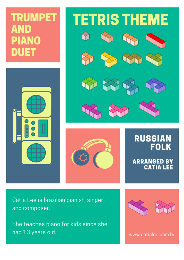 Tetris Theme for Trumpet and Piano Duet - Dm (arr. Catia Lee)