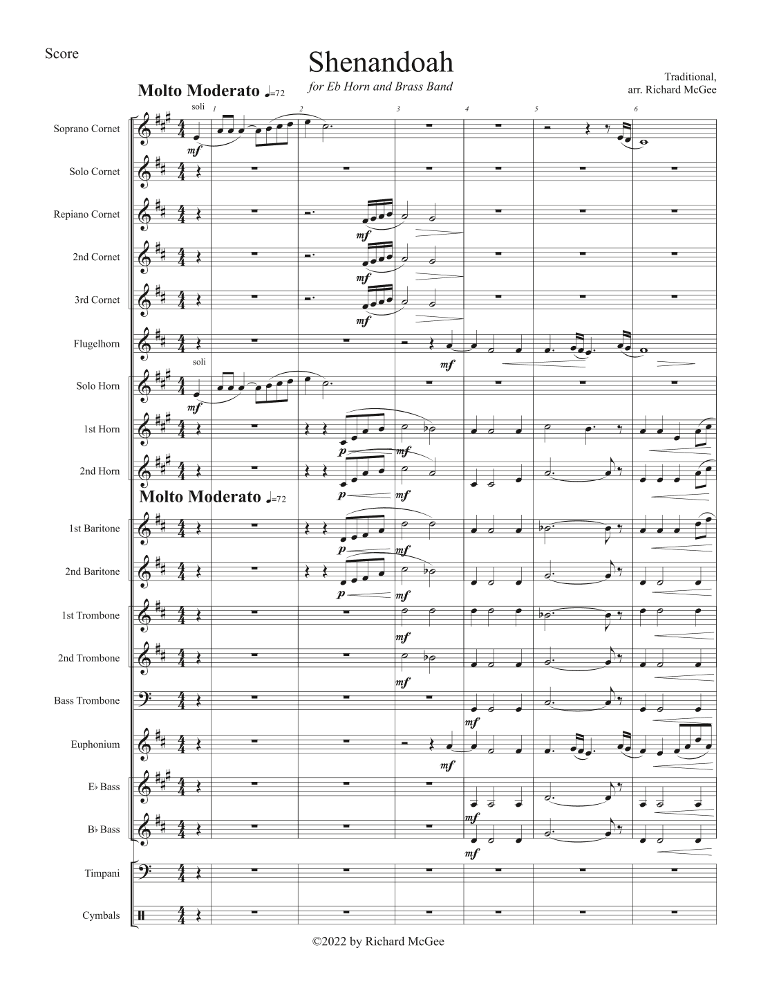 Shenandoah (arr. Richard McGee)