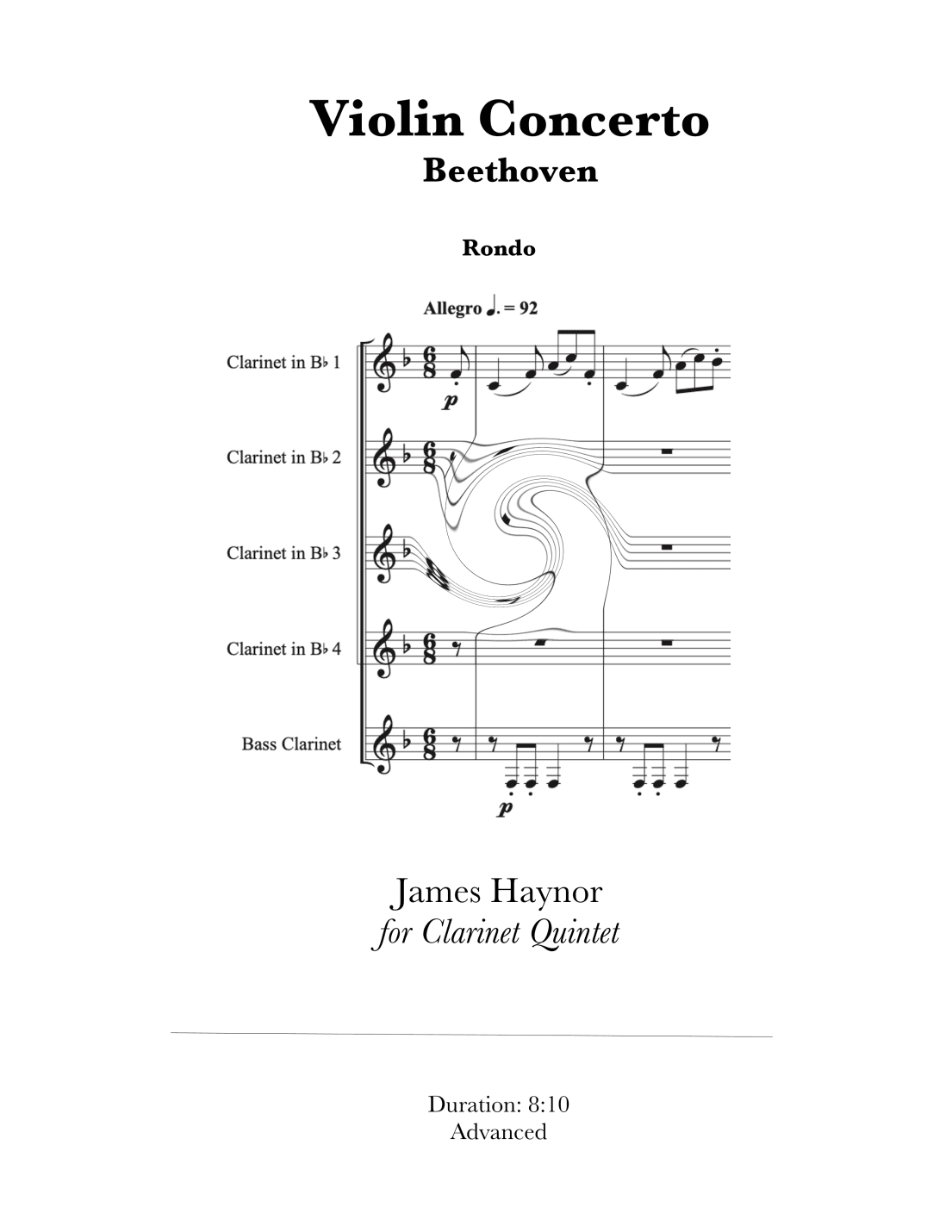Violin Concerto - Rondo for Clarinet Quintet (arr. James Haynor)