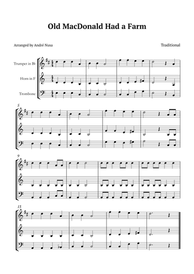 Old MacDonald Had a Farm (arr. André Nusa)