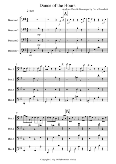 Dance of the Hours for Bassoon Quartet (arr. David Burndrett)