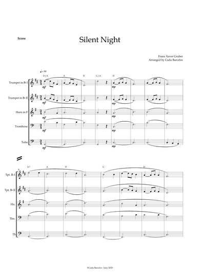 Silent night (Brass Quintet) chords (arr. Cadu Barcelos)
