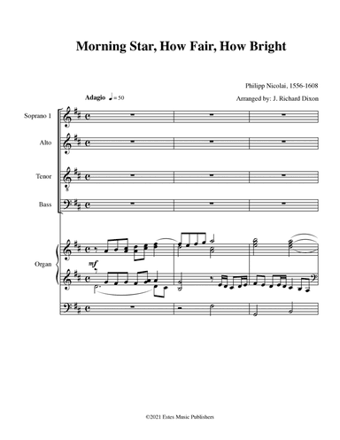 Morning Star, How Fair and Bright (arr. J. Richard Dixon)
