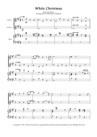 White Christmas (arr. Henrique F Mangoni)