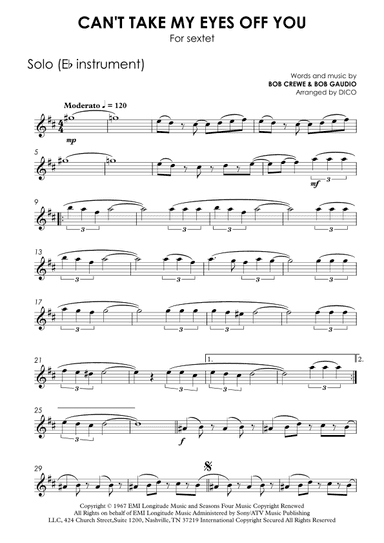 Can't Take My Eyes Off Of You (arr. Dico)