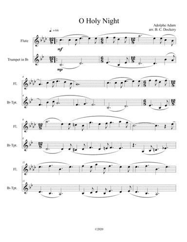 O Holy Night (flute and trumpet duet) (arr. B. C. Dockery)