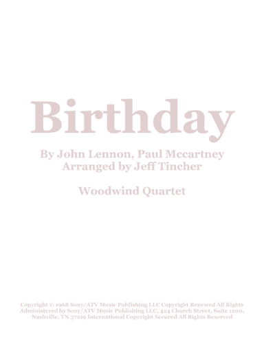 Birthday (arr. Jeff Tincher)